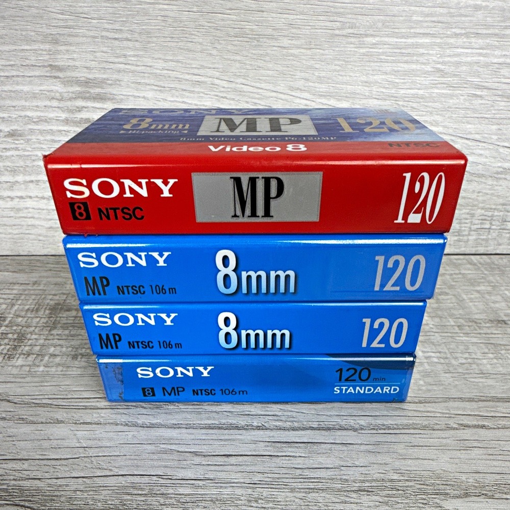 Sony Video8 MP 120 8mm Camcorder Blank Video Tapes Lot 4 New Sealed P6-120MP